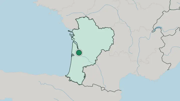 Map of Bordeaux in France