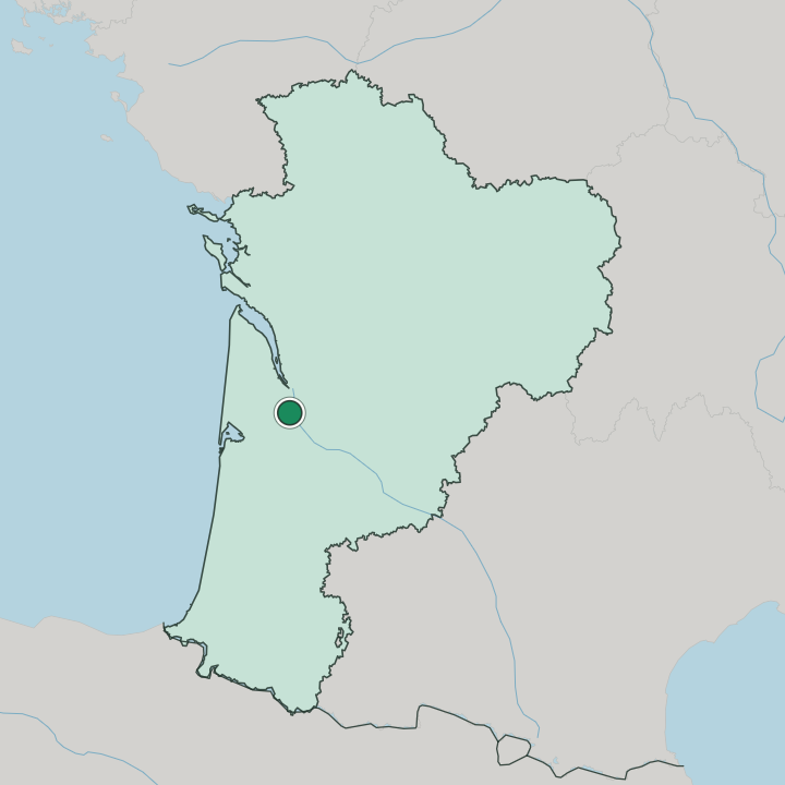 Map showing Bordeaux — In Nouvelle-Aquitaine