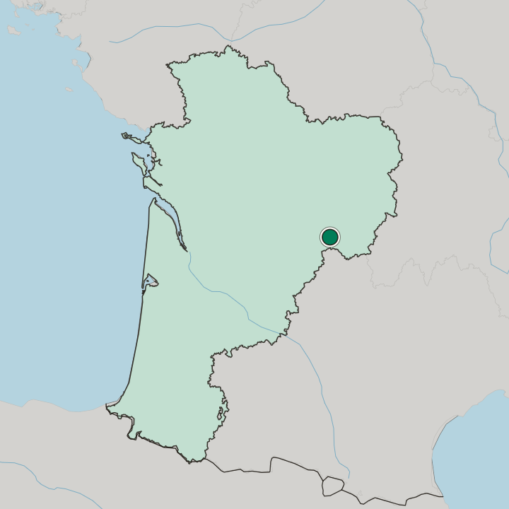 Map showing Brive-la-Gaillarde — In Nouvelle-Aquitaine