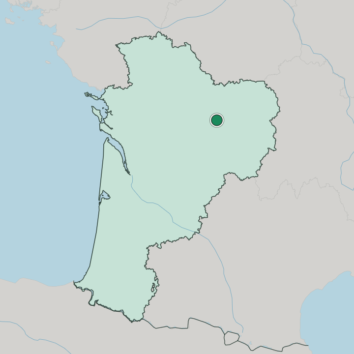 Map showing Limoges — In Nouvelle-Aquitaine