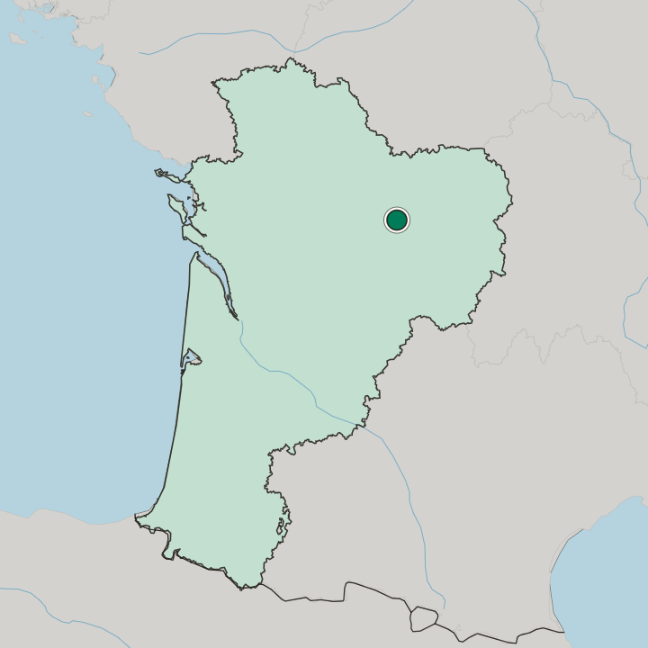 Map showing Limoges — In Nouvelle-Aquitaine