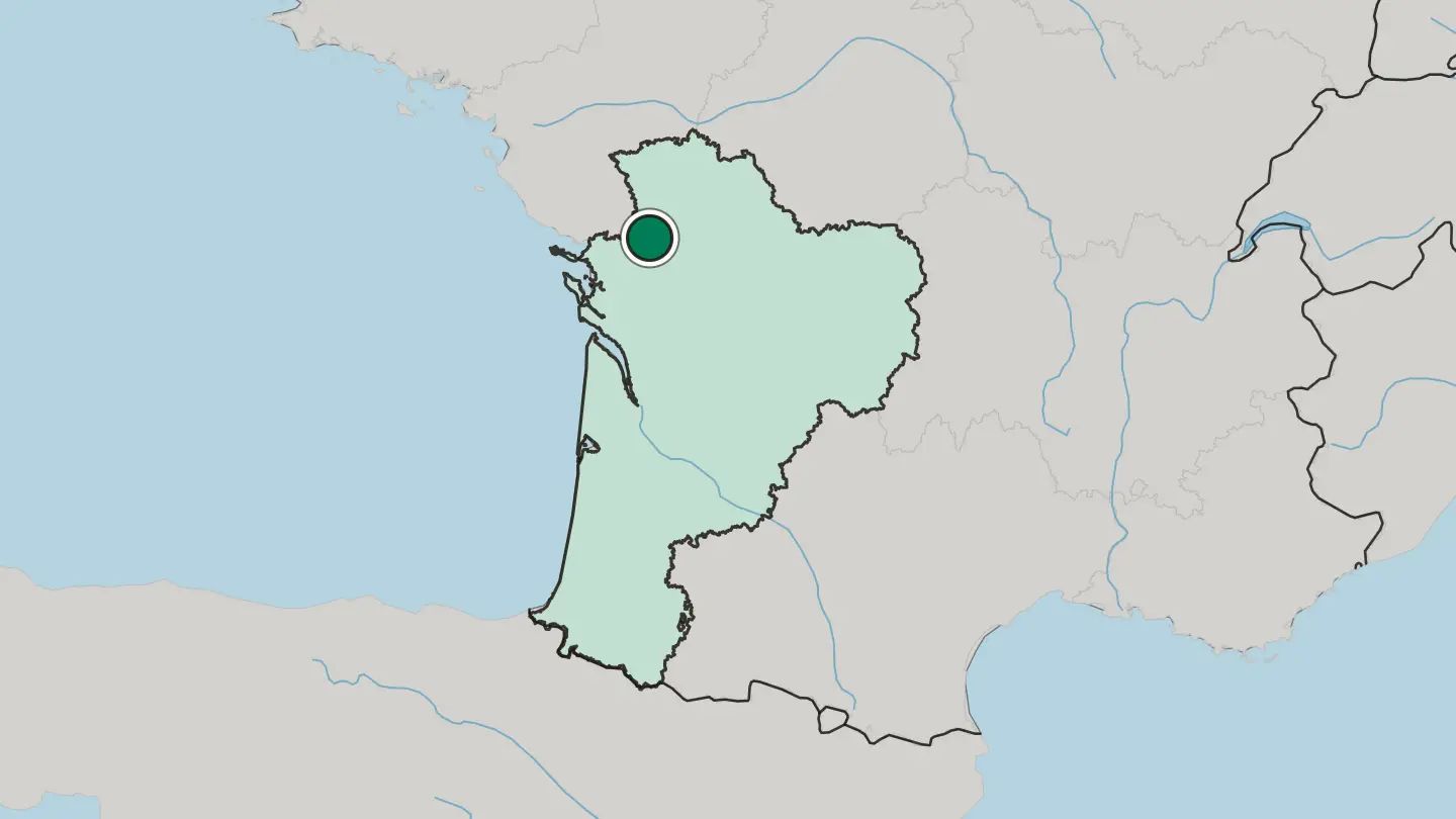 Map of Niort in France