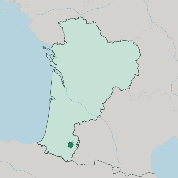 Map showing Pau — In Nouvelle-Aquitaine