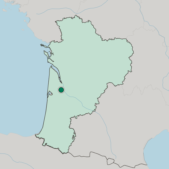 Map showing Pessac — In Nouvelle-Aquitaine