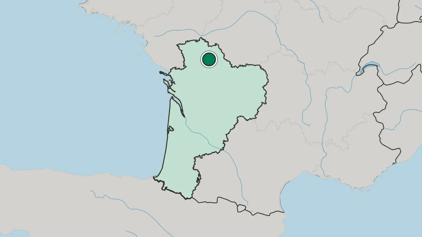 Map of Poitiers in France
