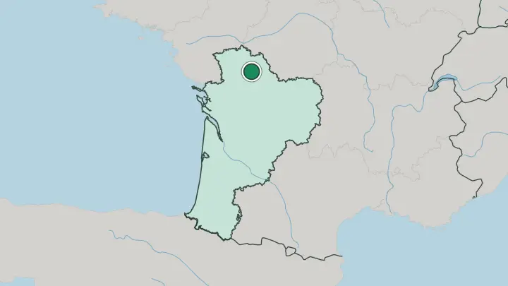 Map of Poitiers in France