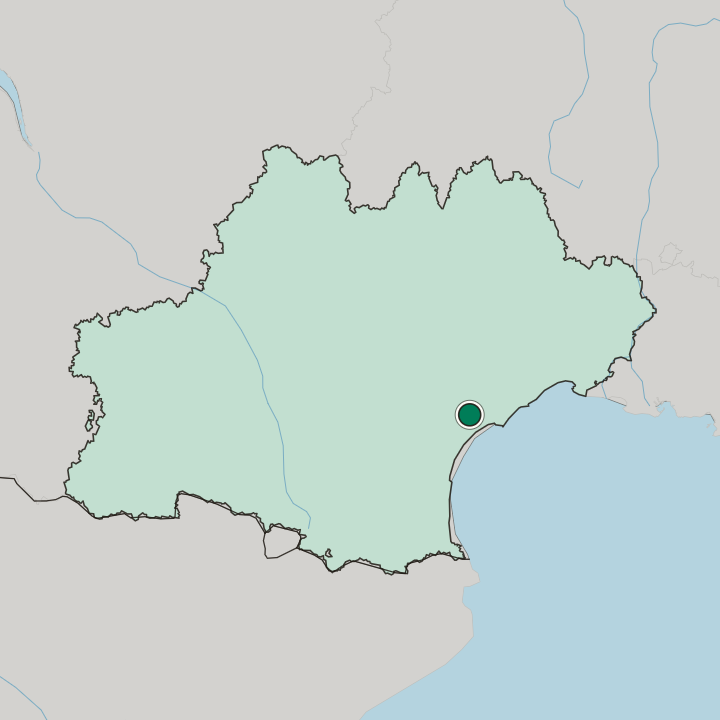 Map showing Béziers — In Occitanie
