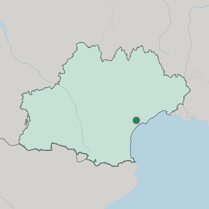 Map showing Béziers — In Occitanie