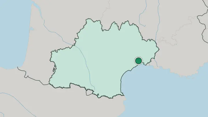 Map of Montpellier in France