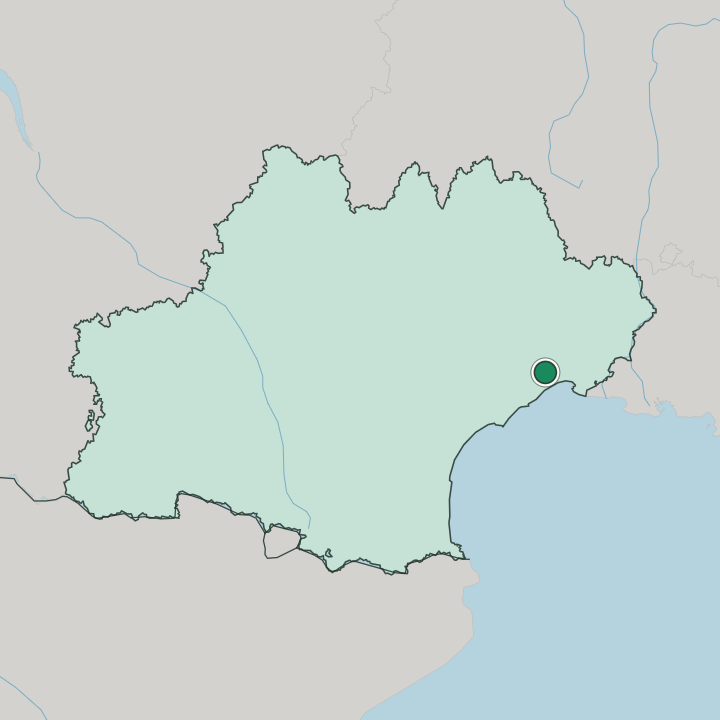 Map showing Montpellier — In Occitanie
