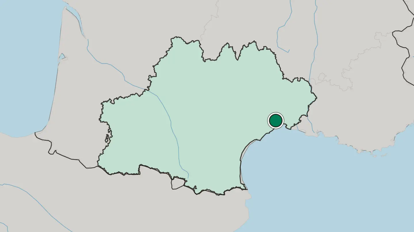 Map of Montpellier in France