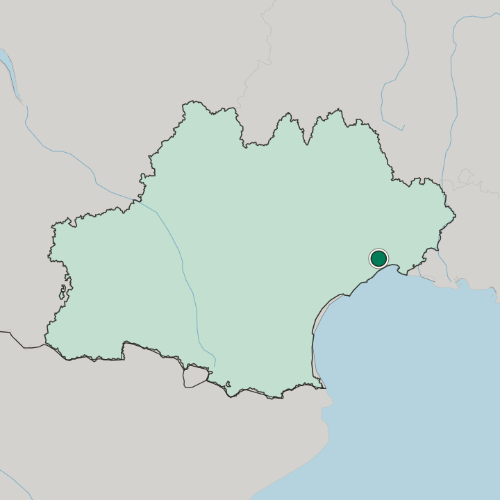 Map showing Montpellier — In Occitanie