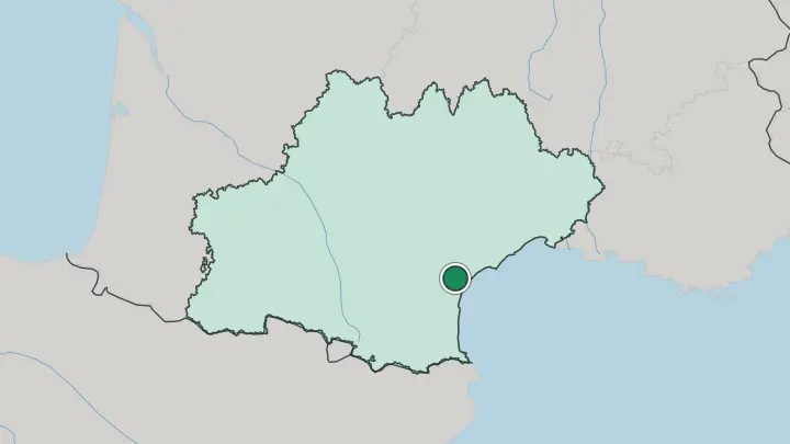 Map of Narbonne in France