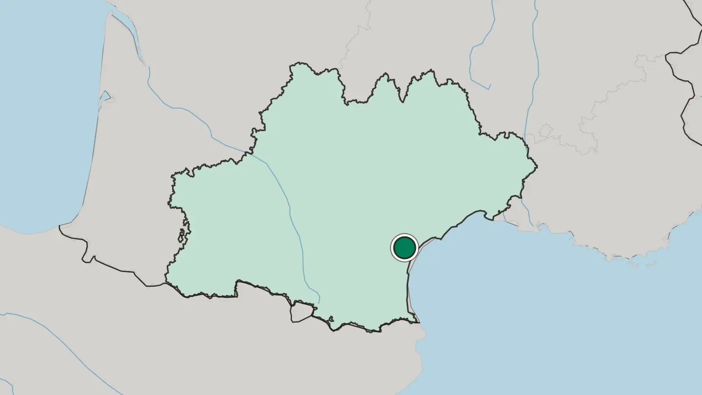 Map of Narbonne in France