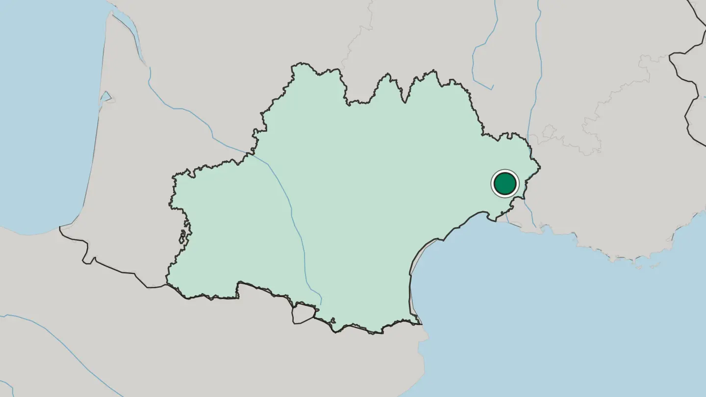 Map of Nîmes in France
