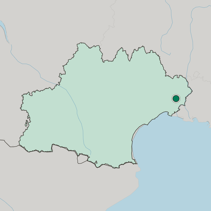 Map showing Nîmes — In Occitanie