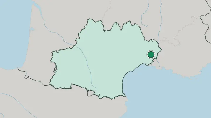 Map of Nîmes in France