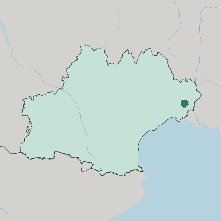 Map showing Nîmes — In Occitanie