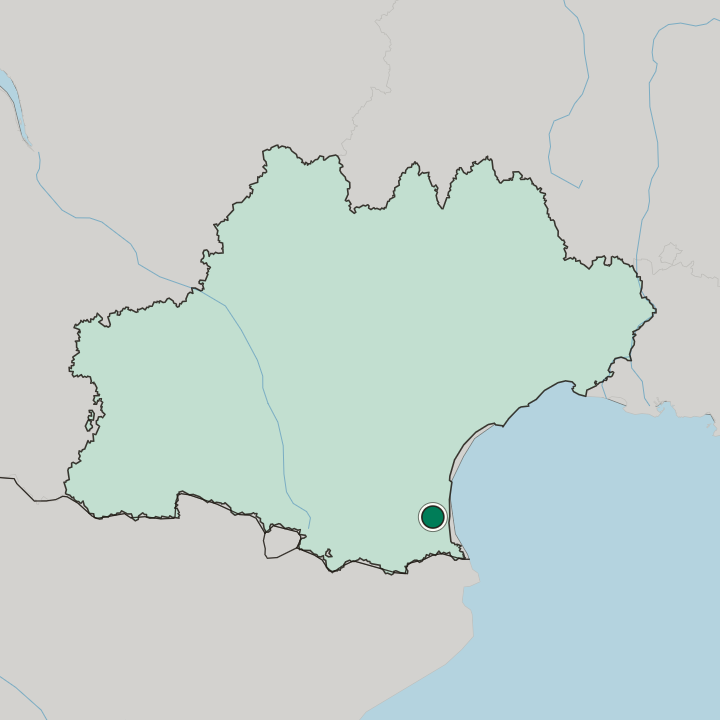 Map showing Perpignan — In Occitanie