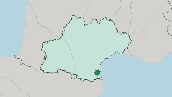 Map of Perpignan in France