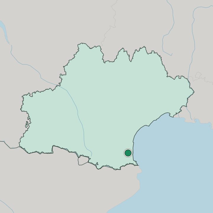 Map showing Perpignan — In Occitanie