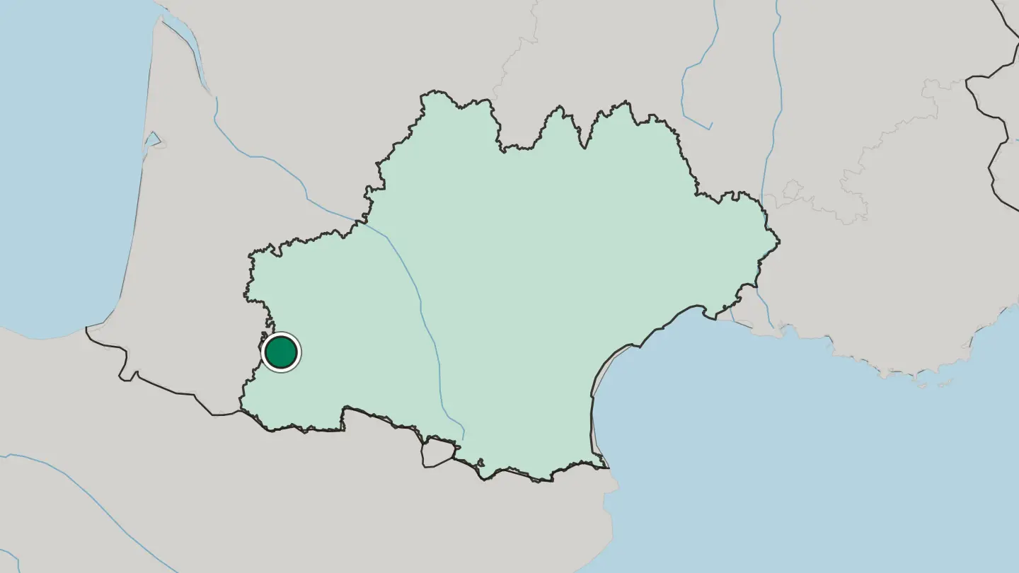 Map of Tarbes in France