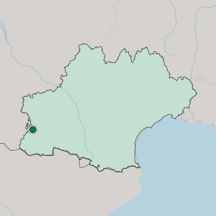 Map showing Tarbes — In Occitanie
