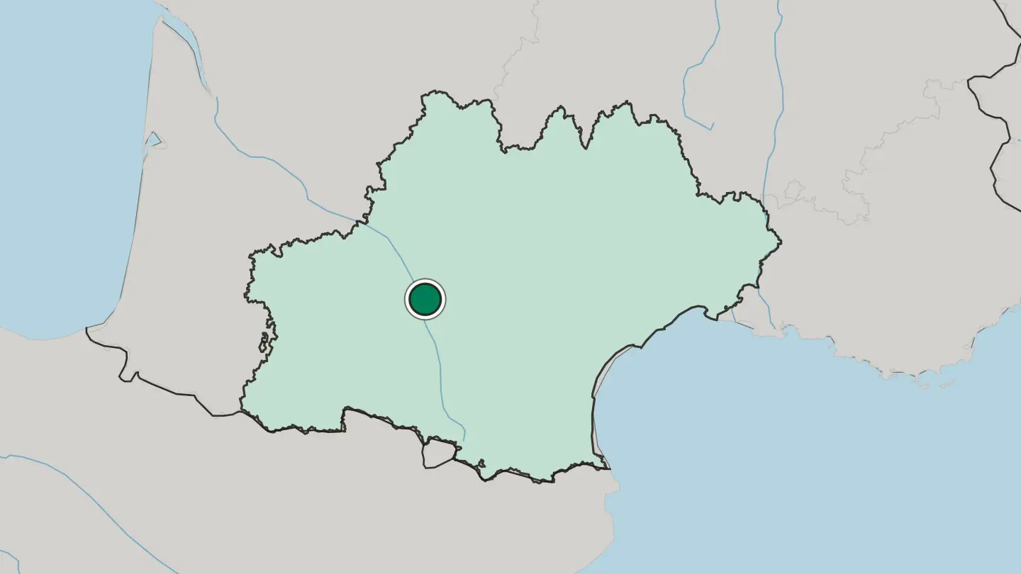 Map of Toulouse in France