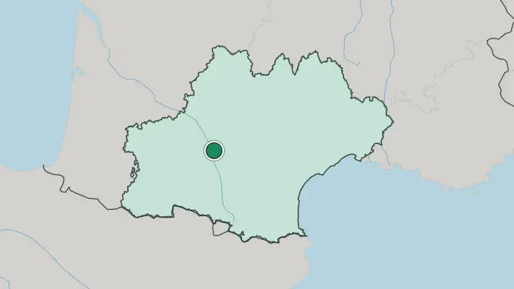 Map of Toulouse in France