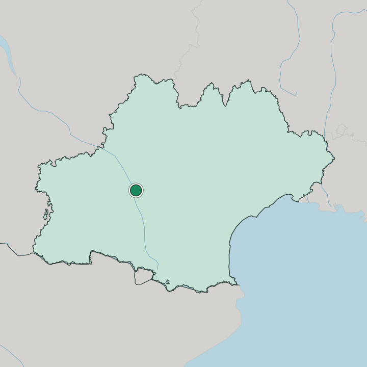 Map showing Toulouse — In Occitanie