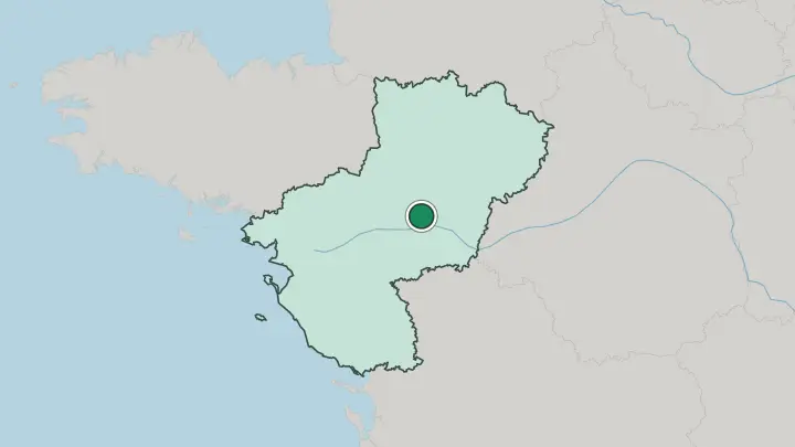 Map of Angers in France