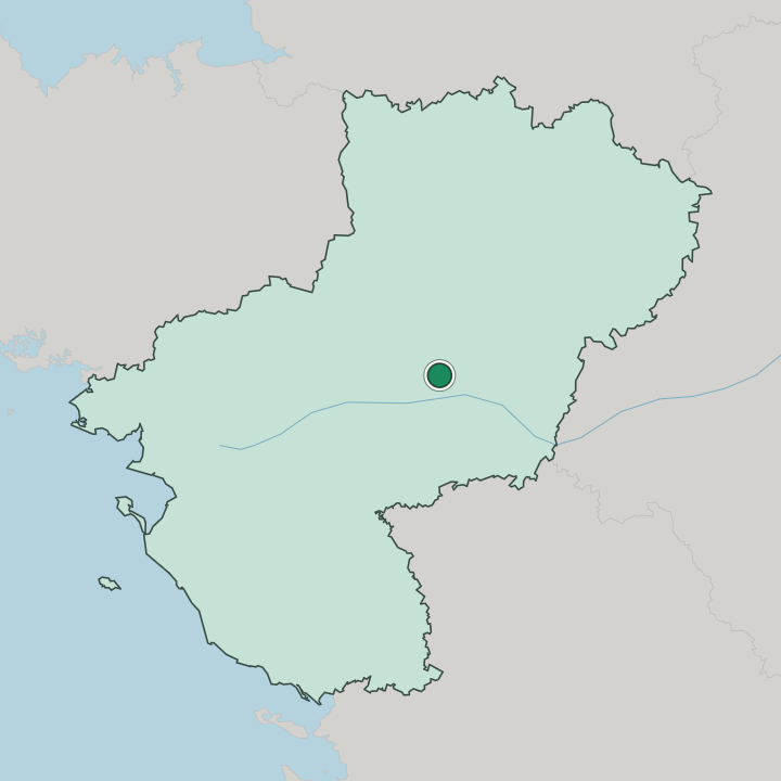 Map showing Angers — In Pays de la Loire