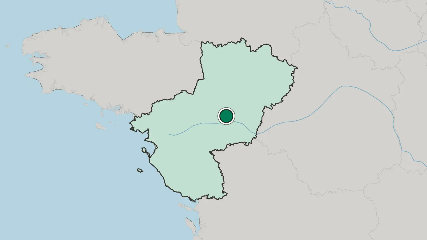 Map of Angers in France