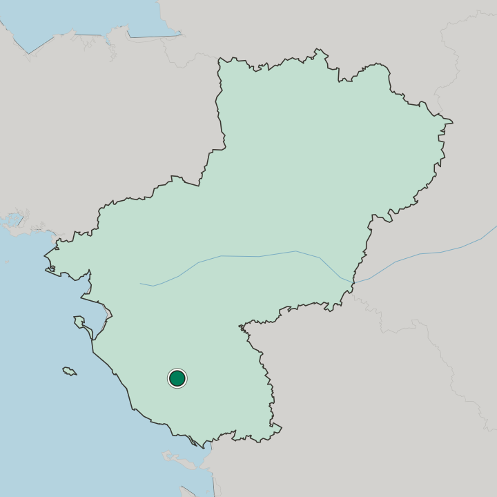 Map showing La Roche-sur-Yon — In Pays de la Loire