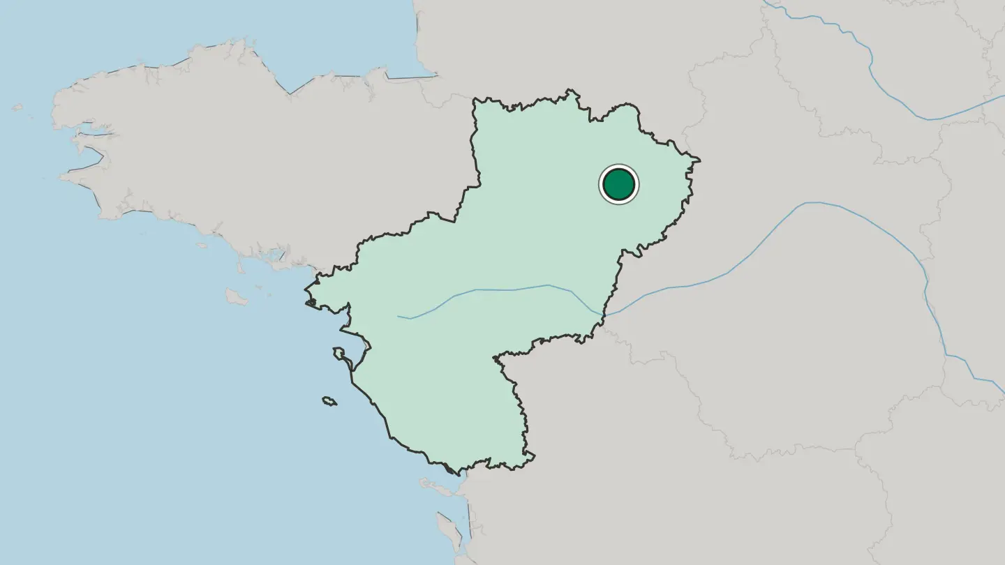 Map of Le Mans in France