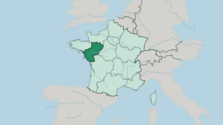 Map of Pays de la Loire in France