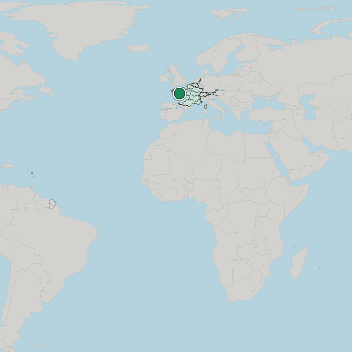 Map showing Nantes — In France