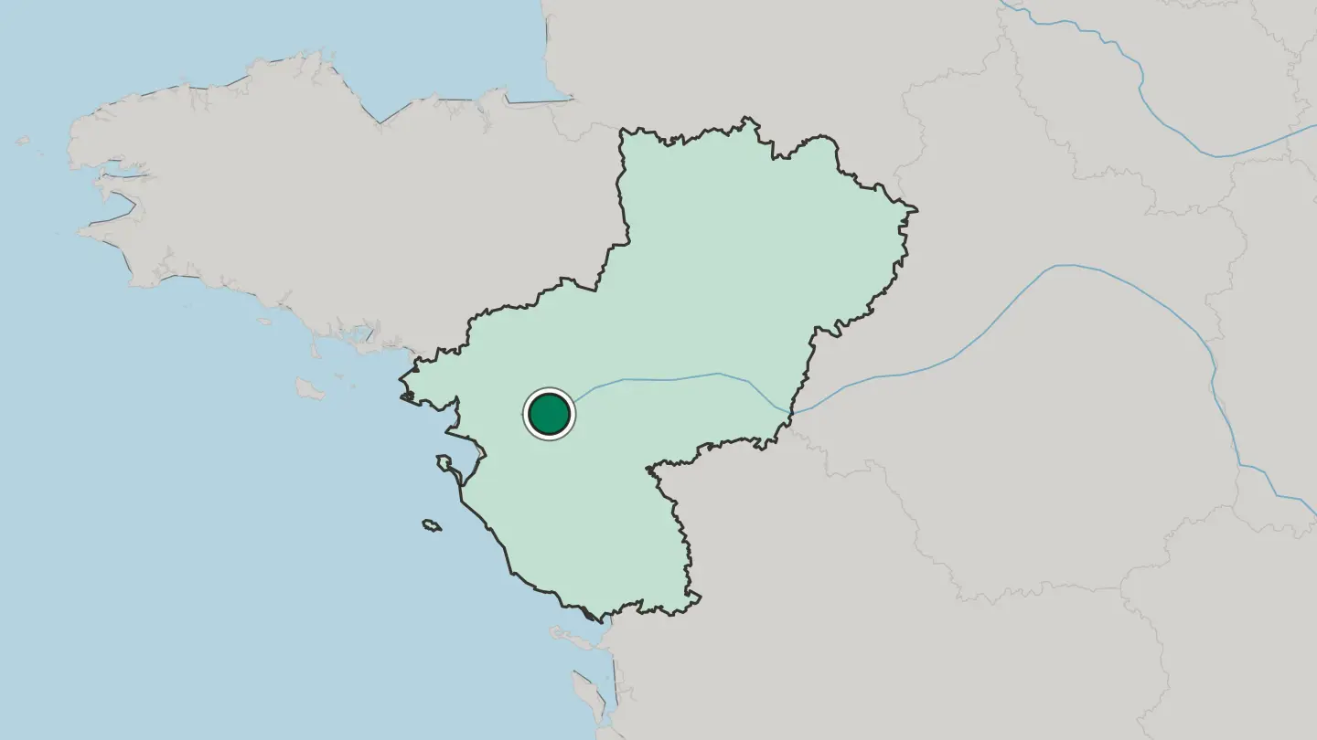 Map of Nantes in France