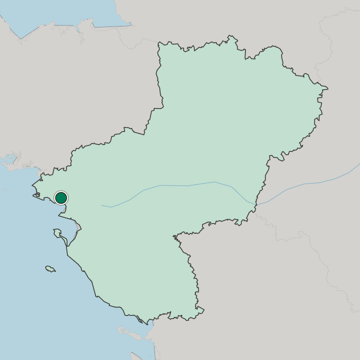 Map showing Saint-Nazaire — In Pays de la Loire