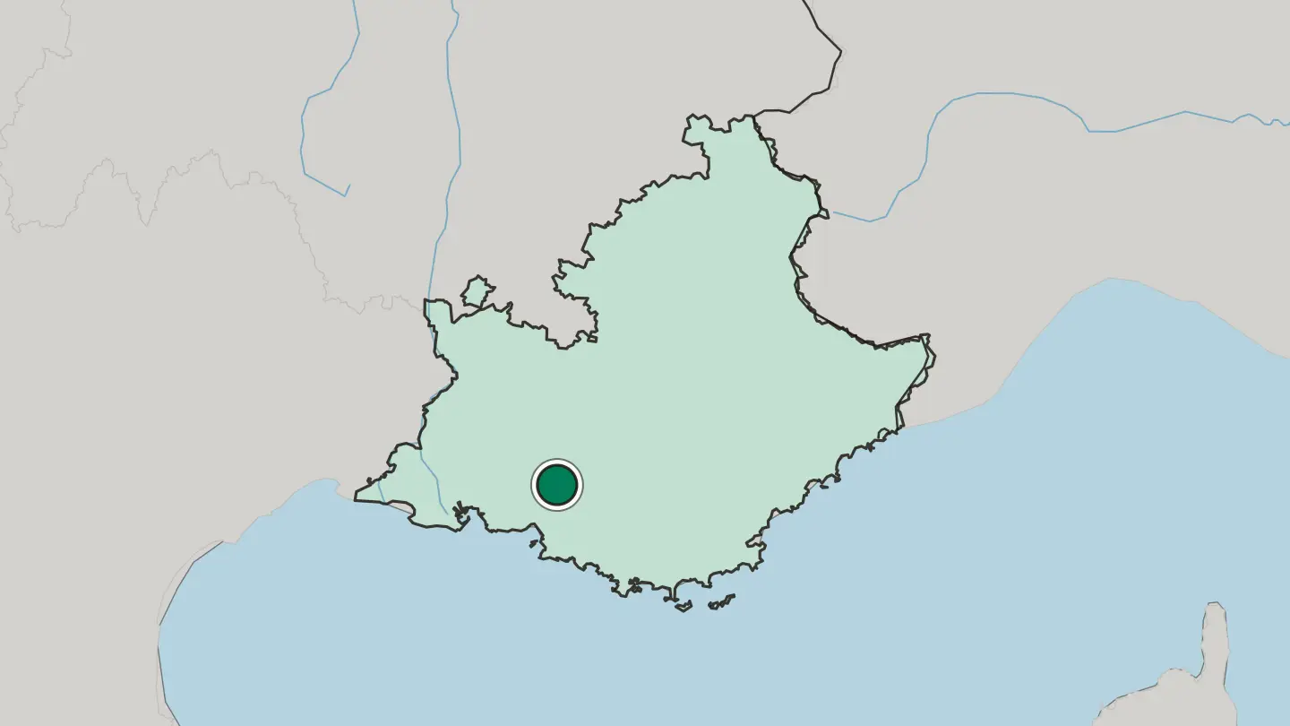 Map of Aix-en-Provence in France