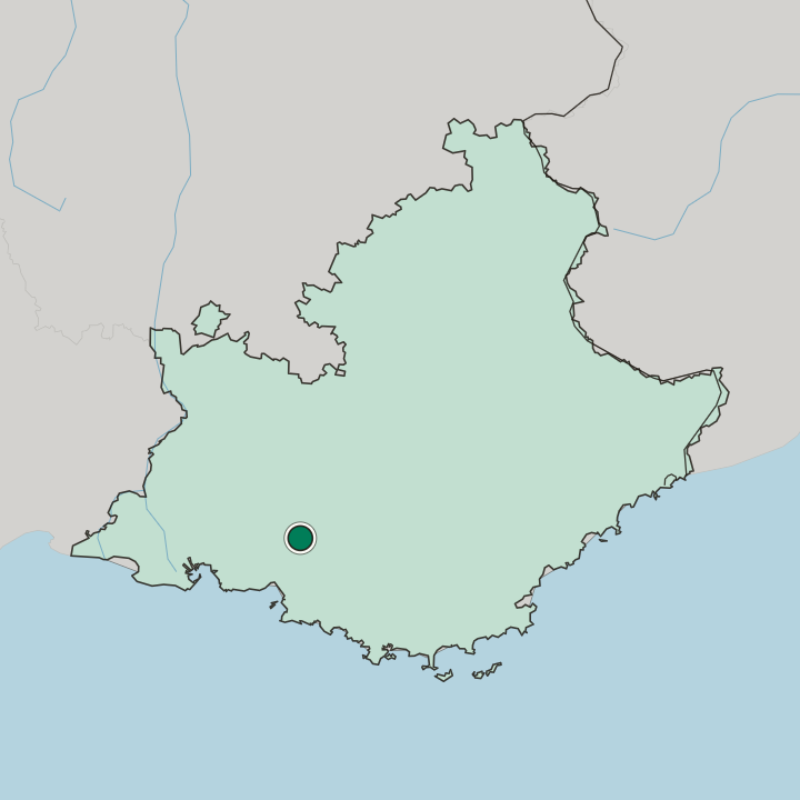 Map showing Aix-en-Provence — In Provence-Alpes-Côte d'Azur