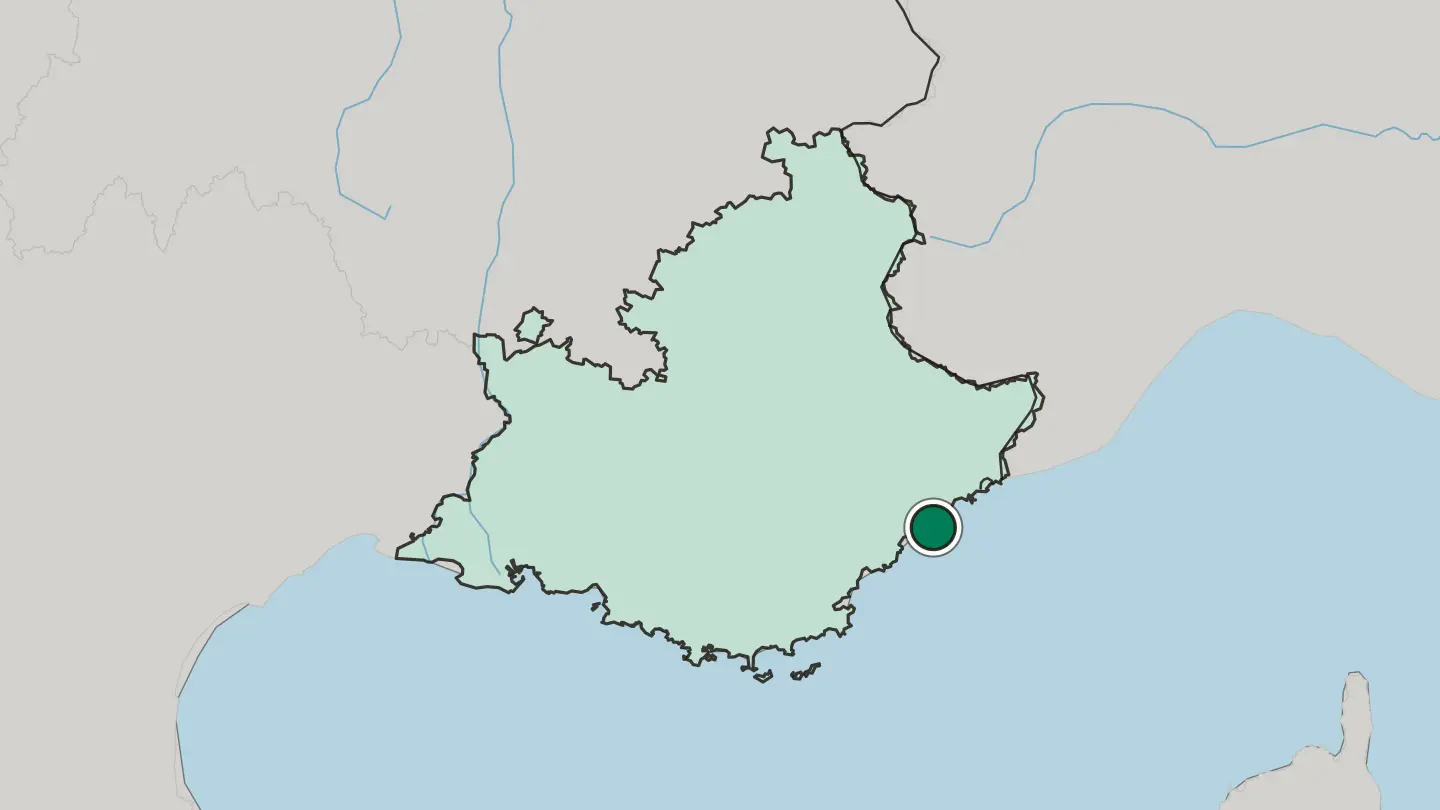 Map of Antibes in France