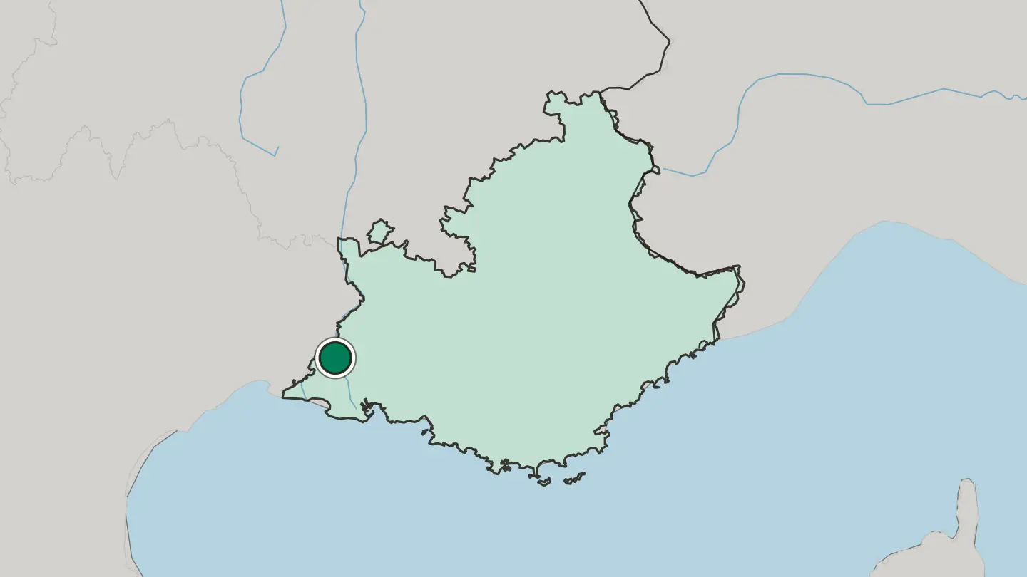Map of Arles in France