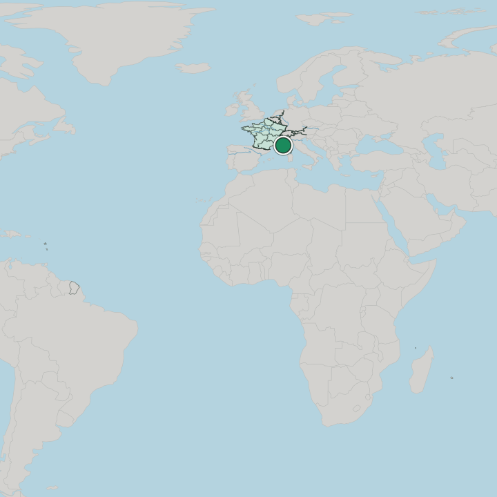 Map showing Cannes — In France