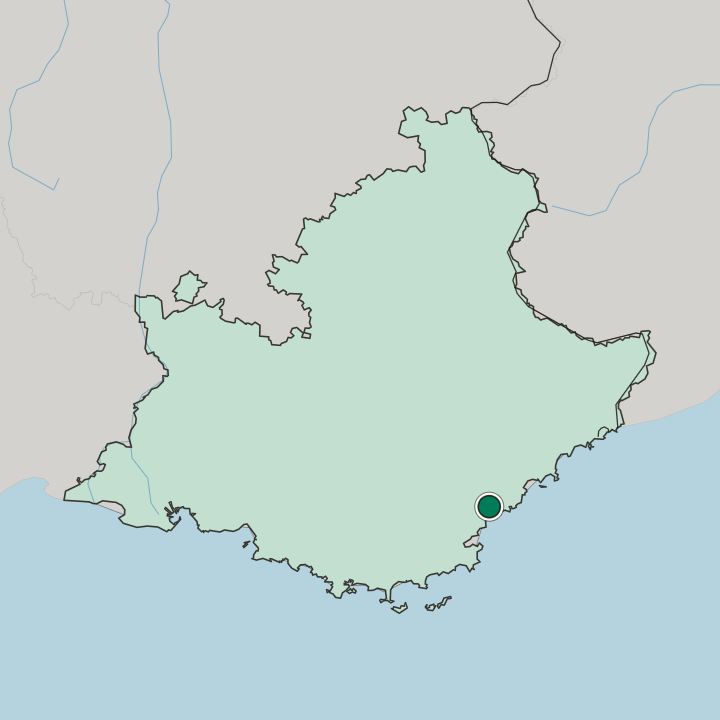 Map showing Fréjus — In Provence-Alpes-Côte d'Azur