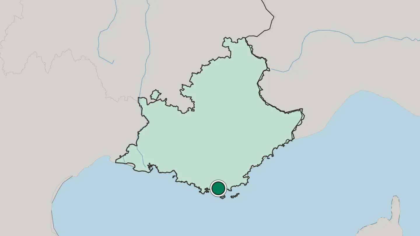 Map of Hyères in France