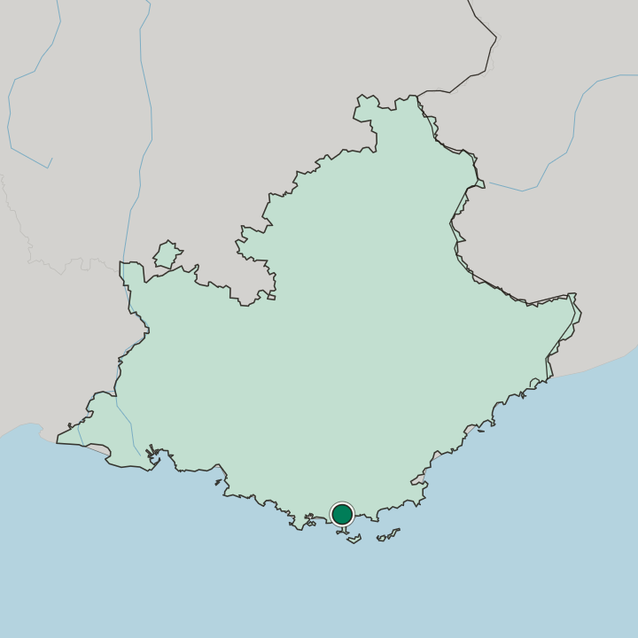 Map showing Hyères — In Provence-Alpes-Côte d'Azur