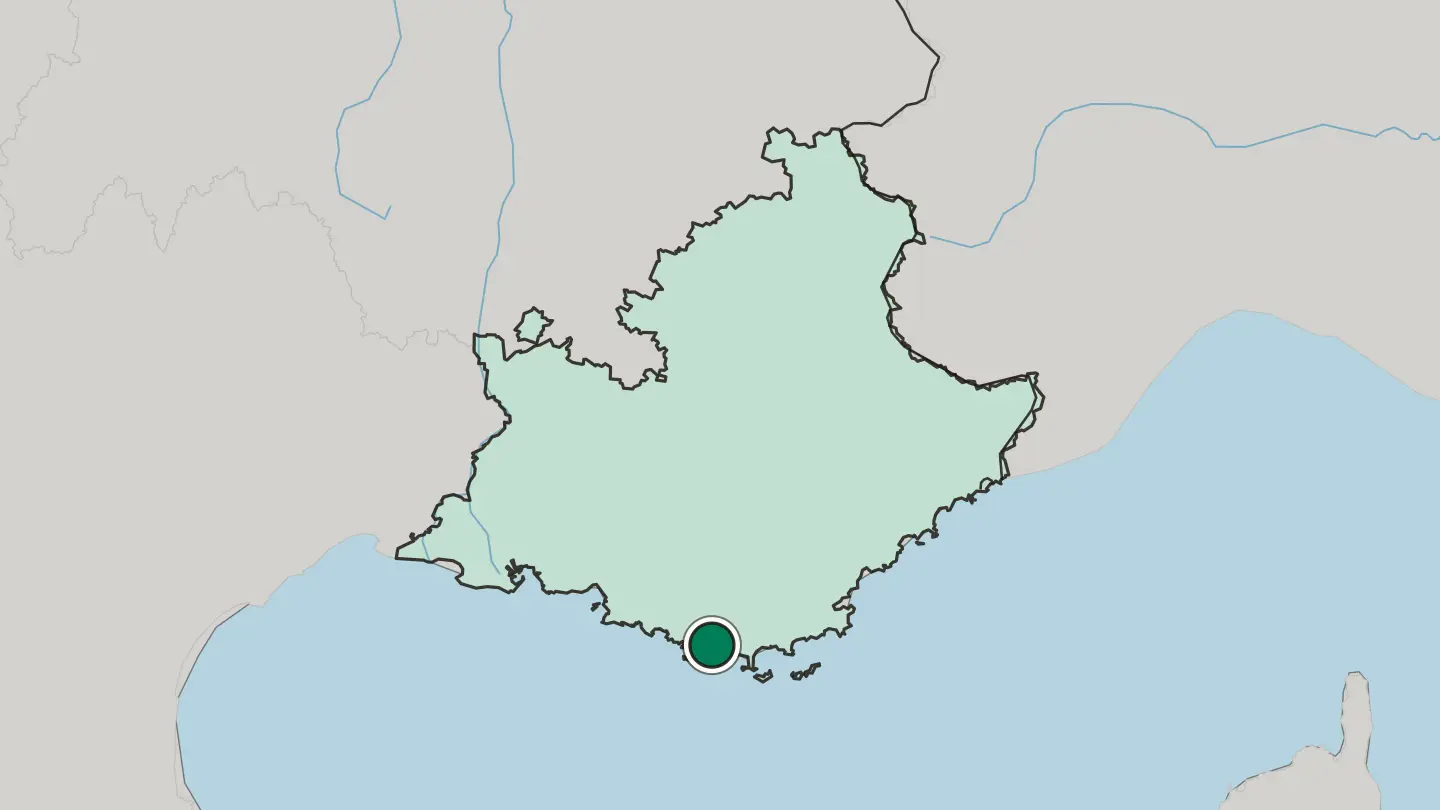 Map of Toulon in France