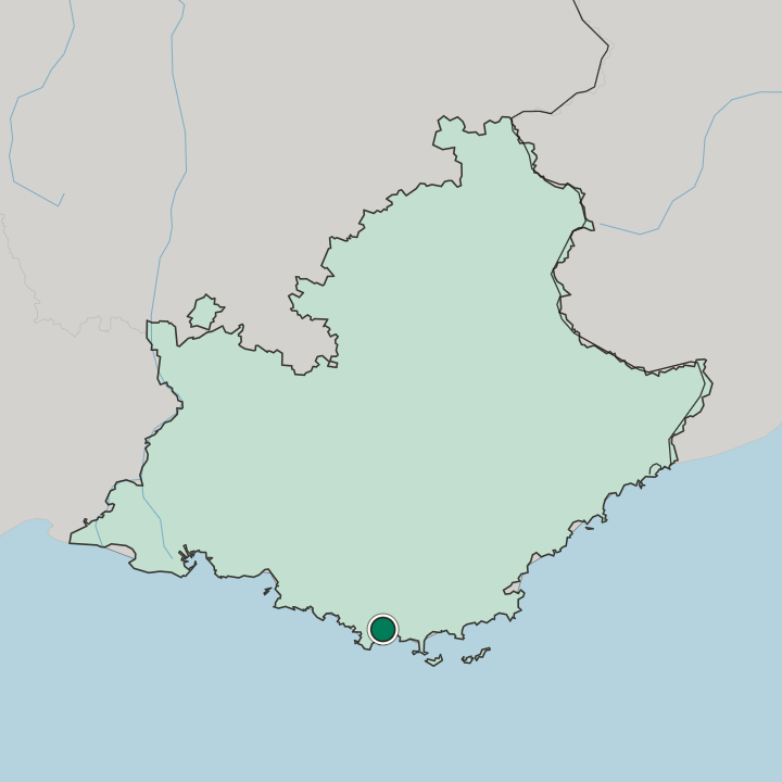 Map showing Le Mourillon — In Provence-Alpes-Côte d'Azur