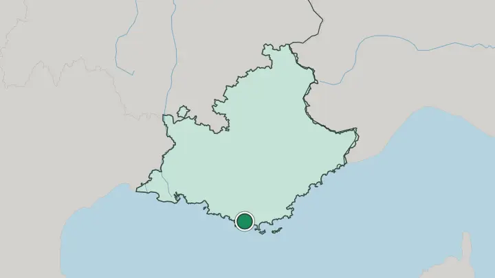 Map of Toulon in France